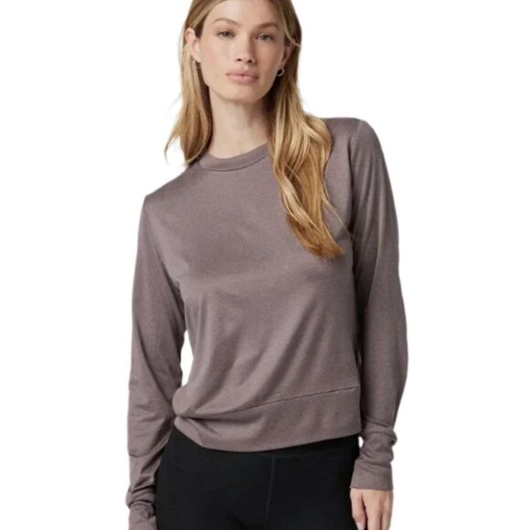 Vuori Tops - Vuori Women’s Daydream Crew Long Sleeve – Hazel Heather (Muted Purple) – Size Me